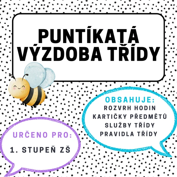 VESELÁ PUNTÍKATÁ VÝZDOBA TŘÍDY pro 1.stupeň