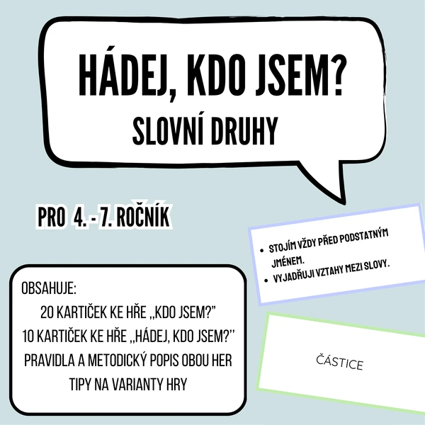 Slovní druhy zábavně - 2 hry v 1