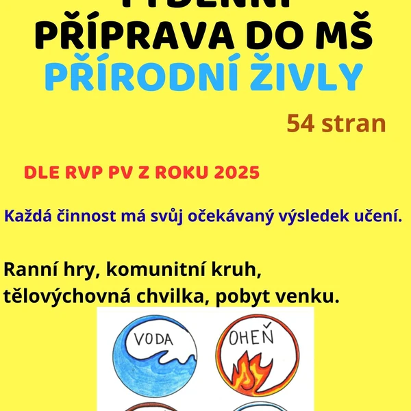 Týdenní příprava do MŠ: Přírodní živly