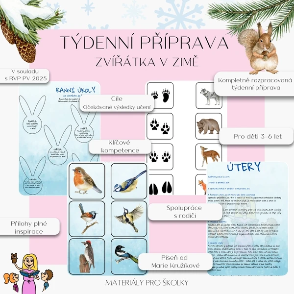 Týdenní příprava - Zvířátka v zimě