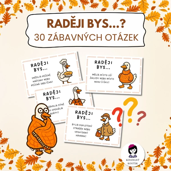 Konverzační karty - Raději bys - Podzim / Podzimní