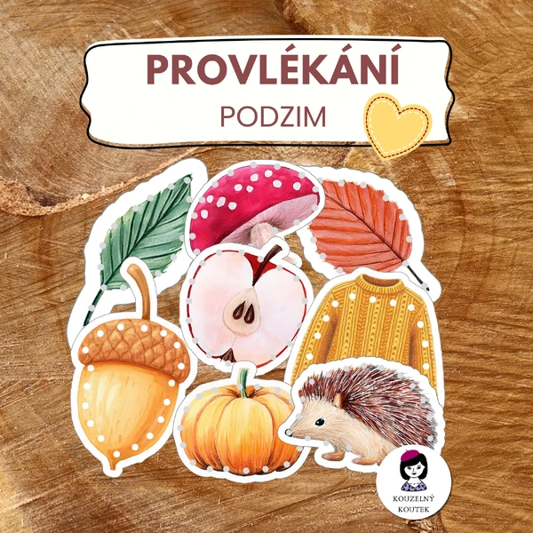 Provlékací obrázky, vyšívání, podzim