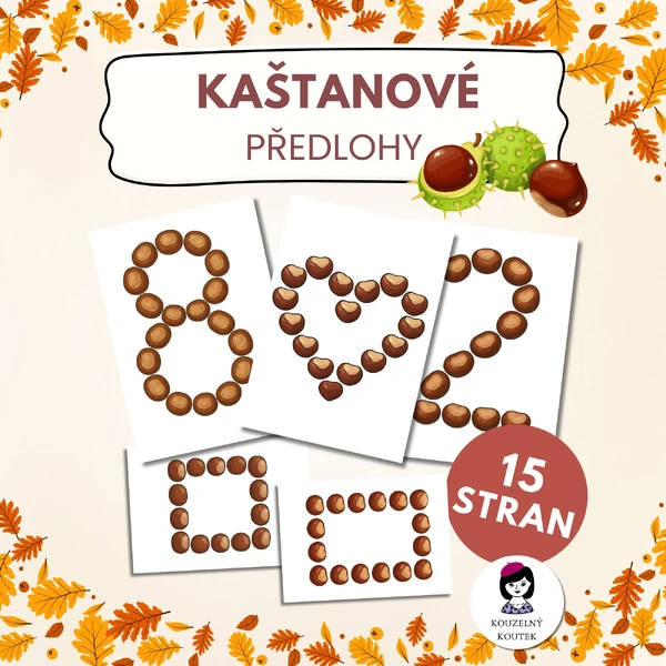 Kaštanové předlohy, kaštany, tvoření s kaštany, podzim