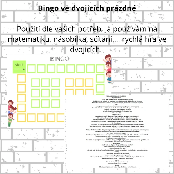 Bingo ve dvojicích - prázdné