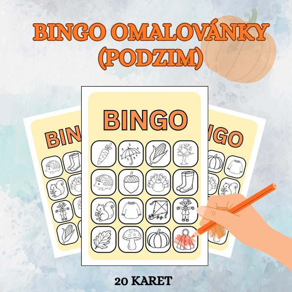Bingo omalovánky PODZIM