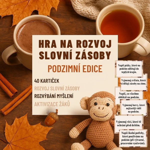 ROZVOJ SLOVNÍ ZÁSOBY / Brain Break / karty / kartičky / podzim