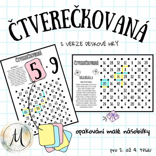 Čtverečkovaná - desková hra - malá násobilka
