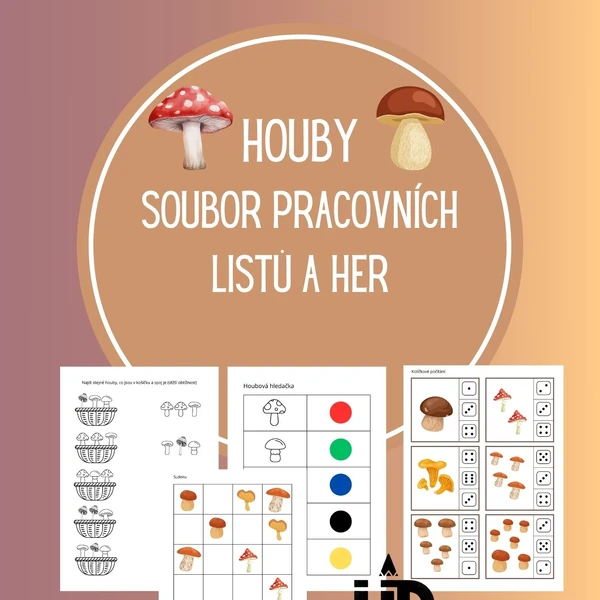 Houby - pracovní listy a hry