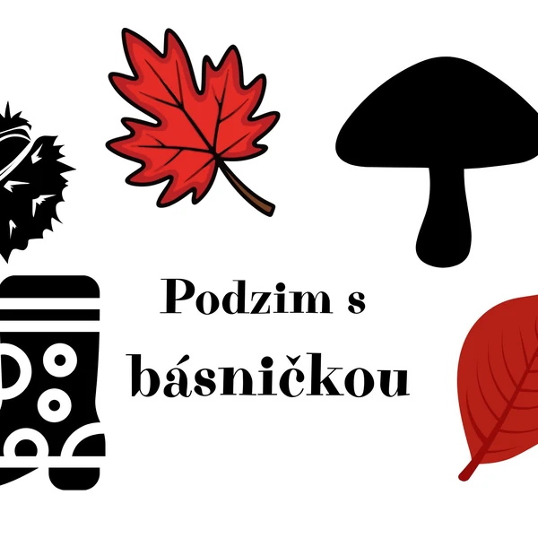 Kontrastní obrázky - podzim s básničkou (česky a slovensky)
