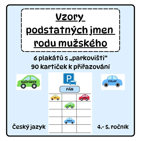 Vzory podstatných jmen rodu mužského - AUTA
