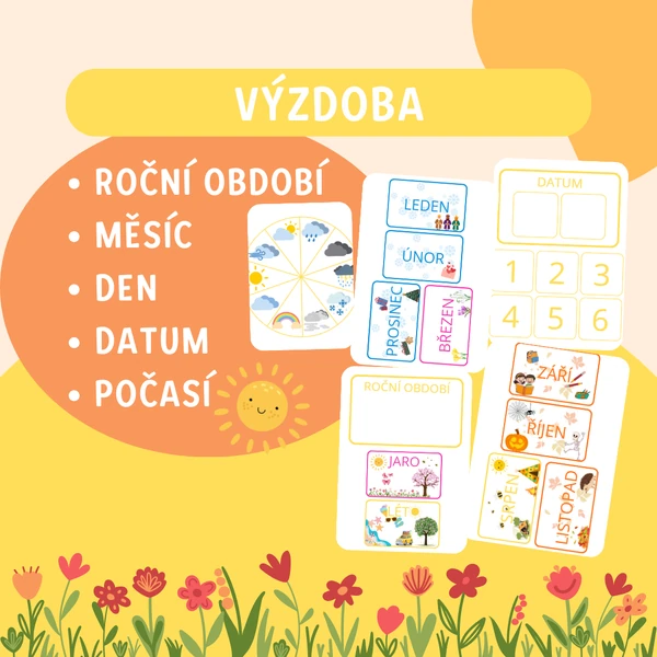 VÝZDOBA - roční období, měsíc, den, datum, počasí