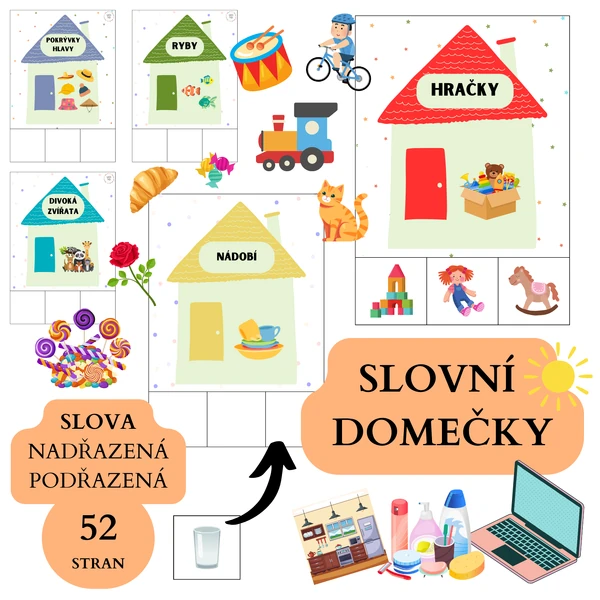 Slovní domečky-slova nadřazená a podřazená
