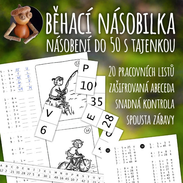 Běhací násobilka do 50 s tajenkou