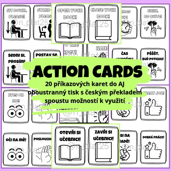 Action cards - hravé karty s pokyny do AJ