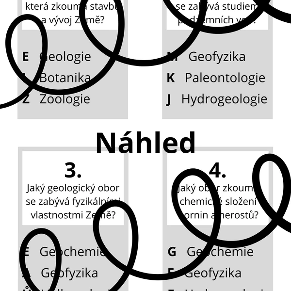 Stezka s tajenkou a QR kódem - geologické vědy