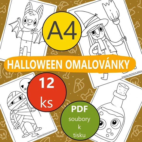 omalovánky Halloween 12 ks