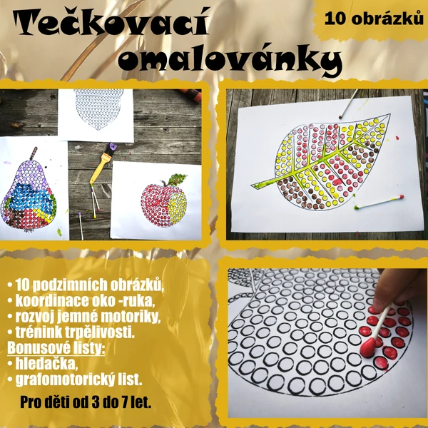 Tečkovací podzimní omalovánky