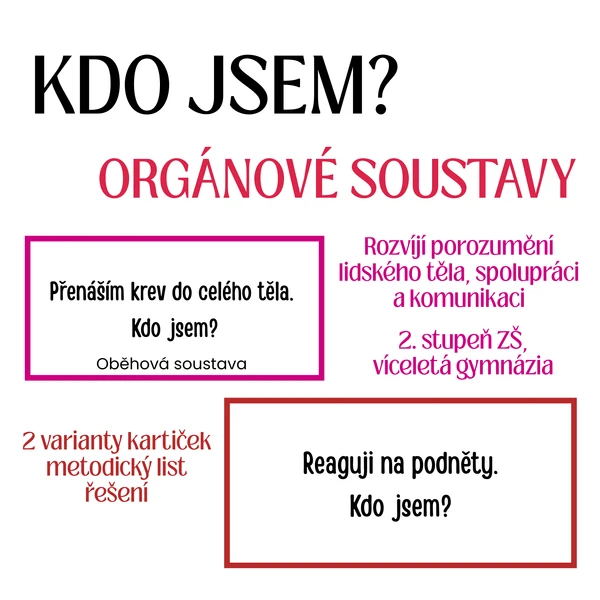 KDO JSEM? Orgánové soustavy