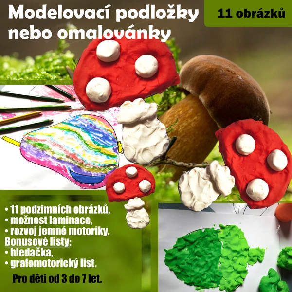 Modelovací podložky nebo omalovánky "Podzimní téma"