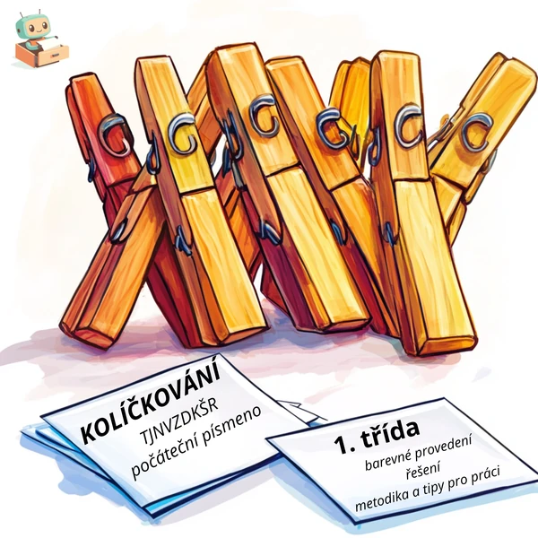 Kolíčkování - počáteční písmeno - T, J, N, V, Z, D, K, Š, D, R.