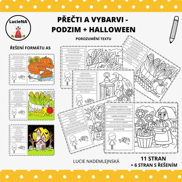 PŘEČTI A VYBARVI - PODZIM + HALLOWEEN
