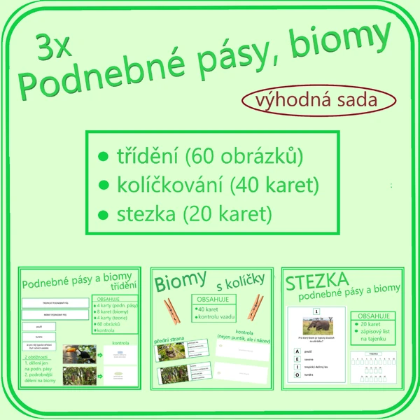 Podnebné pásy, biomy - soubor aktivit 