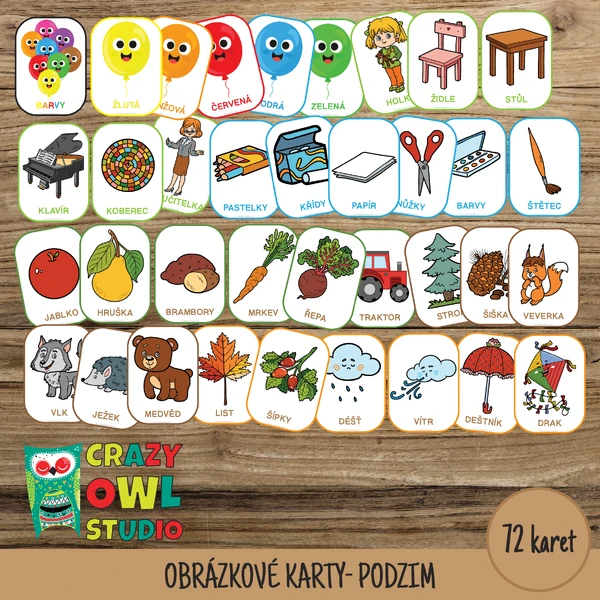 Demonstrační obrázkové karty pro nejmenší – PODZIM