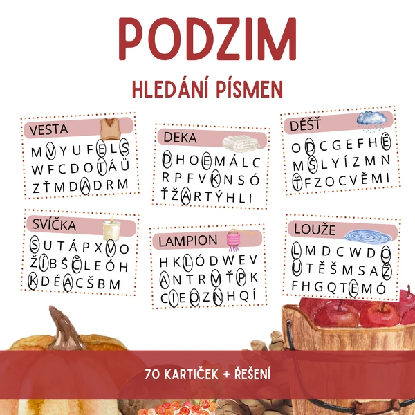 PODZIM - hledání písmen