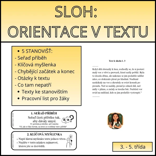 SLOH: orientace v textu
