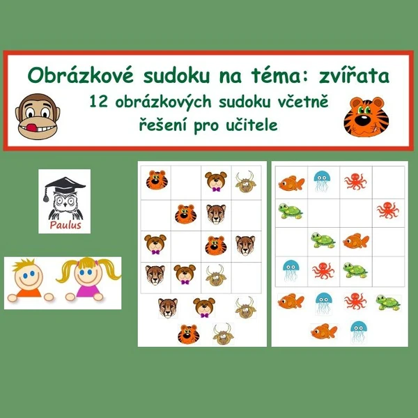 Obrázkové sudoku: zvířata