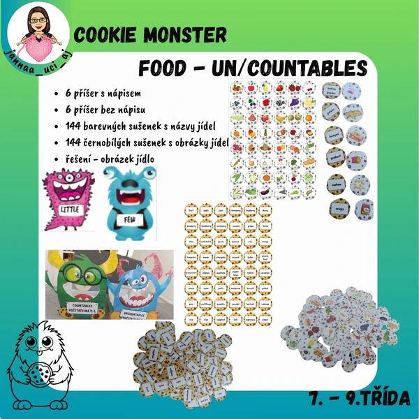 AJ - Cookie monster - food - un/countables