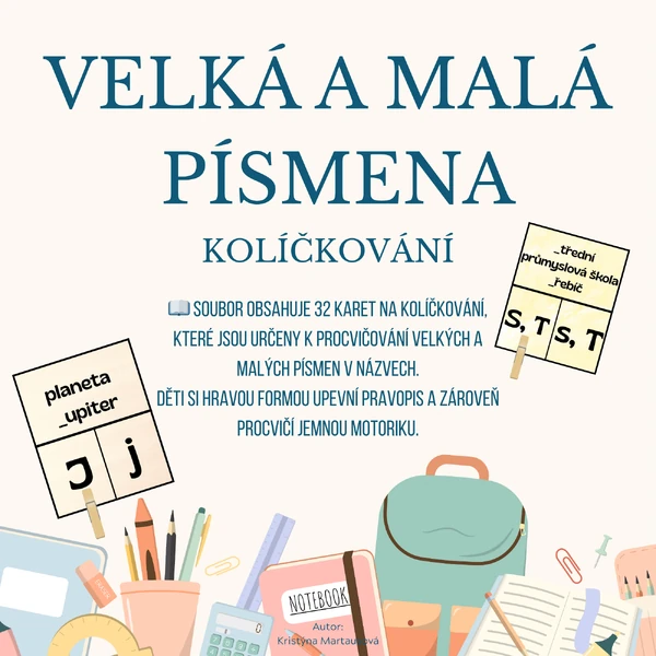 Velká a malá písmena - 32 kartiček 