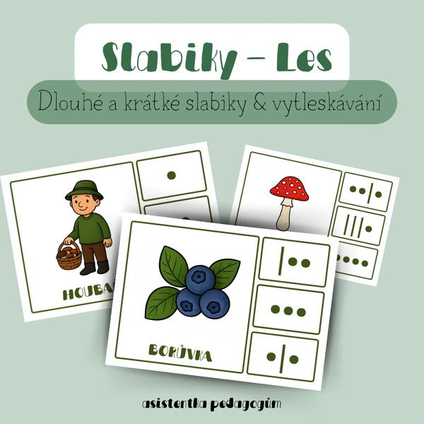 Les, houby a lesní plody - Krátké a dlouhé slabiky, vytleskávání