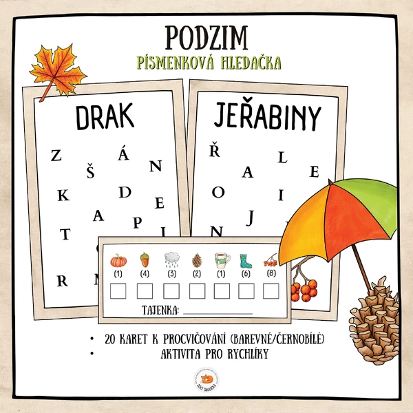 Písmenková hledačka - Podzim