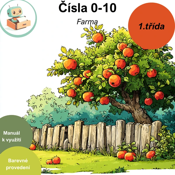 Výzdoba třídy - čísla 0-10 - téma FARMA