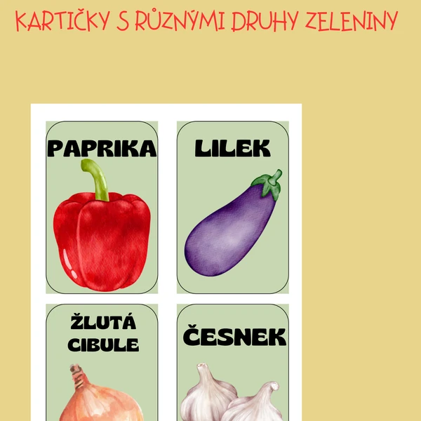 Kartičky zelenina