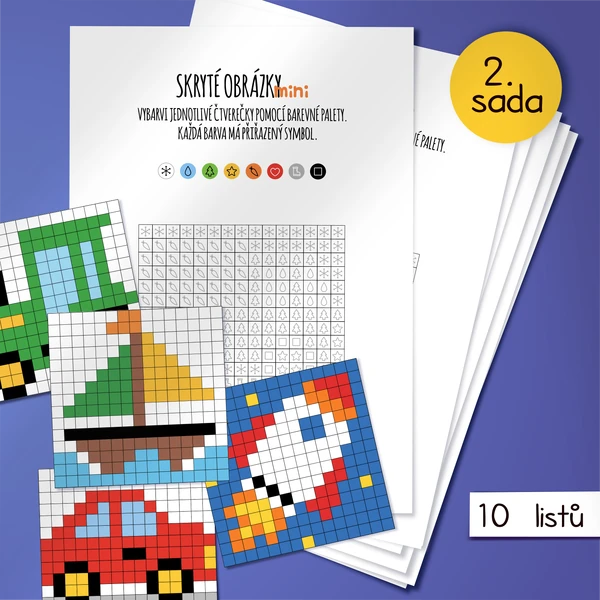 Skryté kódované obrázky mini 2. sada - doprava