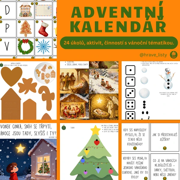 adventní kalendář - 24 úkolů, aktivit, činností s vánoční tematikou