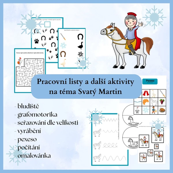 Pracovní listy a další aktivity na téma Svatý Martin ❄️