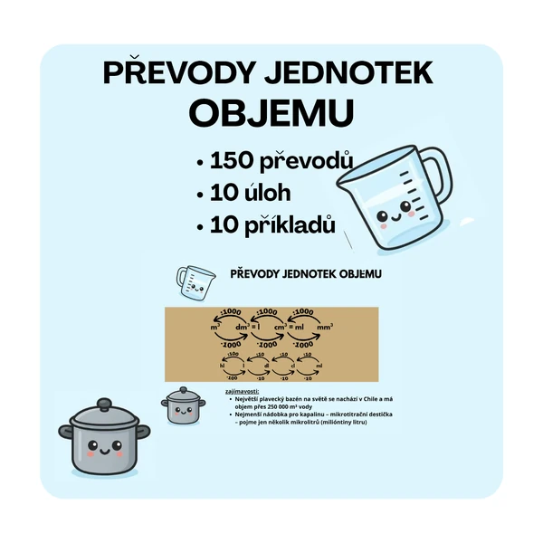 PŘEVODY JEDNOTEK - OBJEM
