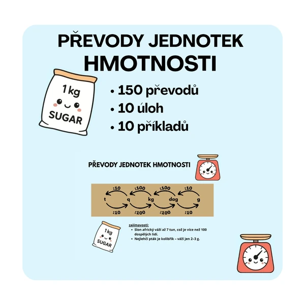 PŘEVODY JEDNOTEK - HMOTNOST 