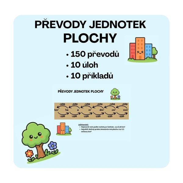 PŘEVODY JEDNOTEK - PLOCHA