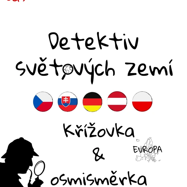 Detektiv světových zemí - křížovka & osmisměrka