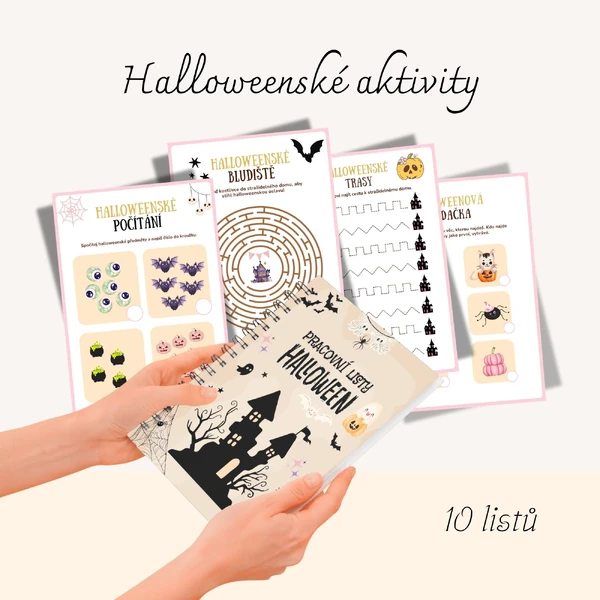 Halloweenské pracovní listy – barevná sada 🎃