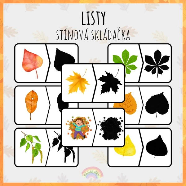 🍁Listy, stínová skládačka🍁