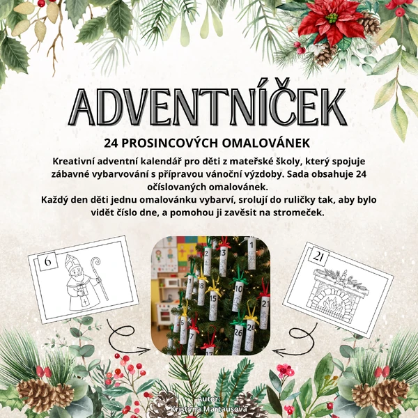 Adventníček - 24 prosincových omalovánek