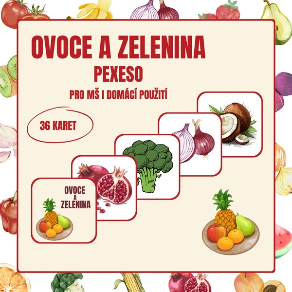 Ovoce a zelenina – pexeso