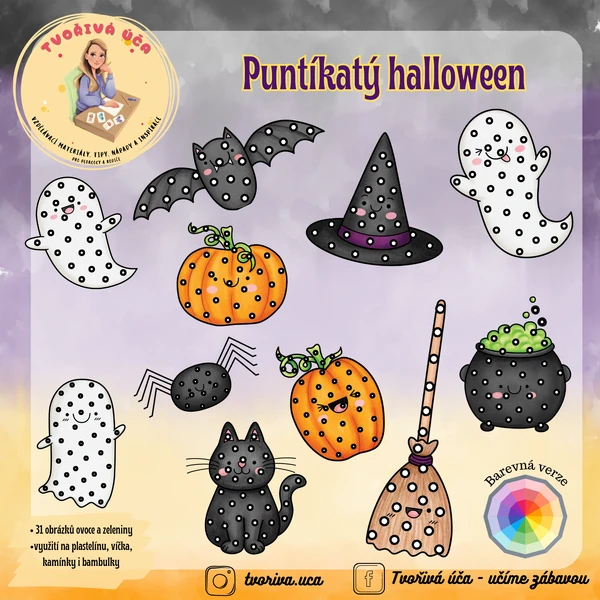Puntikaté obrázky Halloween