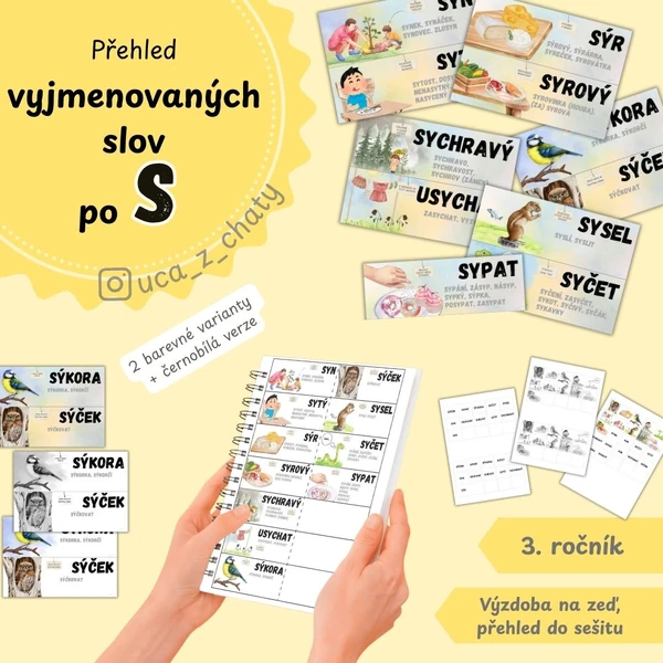 Přehled vyjmenovaných slov po S