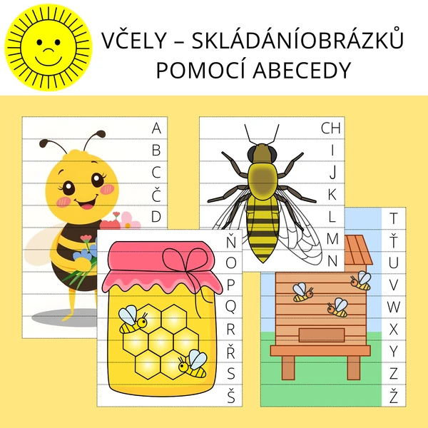 VČELY - SKLÁDÁNÍ OBRÁZKŮ POMOCÍ ABECEDY